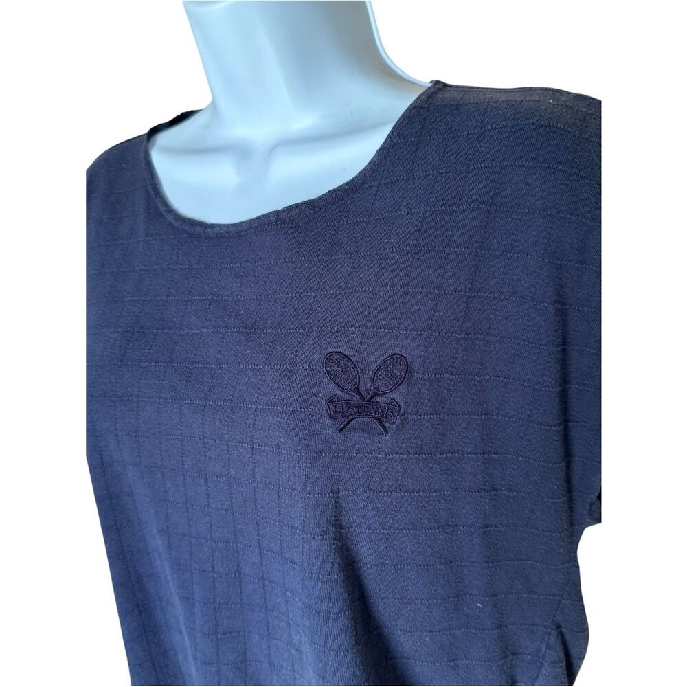Vintage 90s LizSport Boxy Cropped Navy Short Sleeve Top M